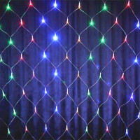 LED svetelný záves, sieť, vnútorný/vonkajší, 200 LED diód, 2,1 m x 1,3 m, RGB farebné spektrum, 8 programov, ochrana IP44.