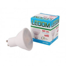 LED žiarovka , bodovka , pätica GU10 , 7 W , 120° , denná biela , LEDOM