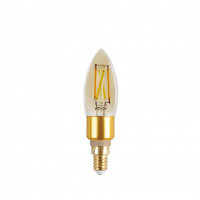LED lampa , žiarovka , sviečka , efekt vlákna , filamentová , E14 , 4.2W , stmievateľné , CCT , LUTEC CONNECT