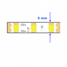 LED pásik ,  2835 , 120 LED/ m , 9 Watt/m , denná biela , 800 lúmenov/m , úzky , 5 mm , 5 rokov záruky