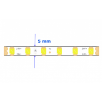 LED pásik , 24V DC , 2835 , 120 LED/ m , 9 Watt/m , studená biela , 800 lúmenov/m , úzky , 5 mm , 5 rokov záruky