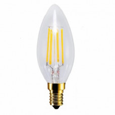 LED žiarovka vláknový efekt , filament , sviečka , pätica E14 , 6 W , 300°  teplá biela , 130lm/W