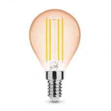 LED žiarovka , vláknový efekt , filament , pätica E14 , C35 , Edison , 4 W , teplá biela , 1800K , jantárová žltá , Modee