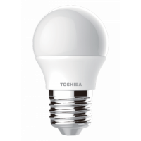 LED svietidlo, žiarovka , malá guľatá , E27 pätica , 7 Watt , 180° , denná biela , TOSHIBA , 5 rokov záruky