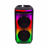 RGB Bluetooth reproduktor , párty reproduktor s  LED osvetlením, s mikrofónom , diaľkovým ovládačom , 2 x 10 watt , USB , nabíjateľný , 54 x 27 cm