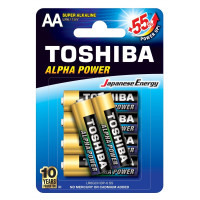  Ceruzová batéria AA (LR6), 1,5 Volt, 6 kusov, odolná, batéria, Alpha Power, TOSHIBA