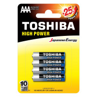 Ceruzová batéria AA (LR6), 1,5 Volt, 4 kusy, odolná, batéria, High Power, TOSHIBA