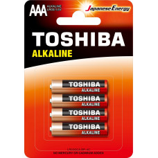 Ceruzová batéria AAA (LR03), 1,5 Volt, 4 kusy, odolná, batéria, Red Alkaline , TOSHIBA