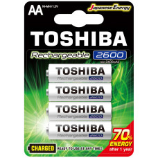 Ceruzová batéria AA (LR6), 1,2 Volt, 4 kusy, odolná, batéria, dobíjateľná, 2500mAh, High Power, TOSHIBA